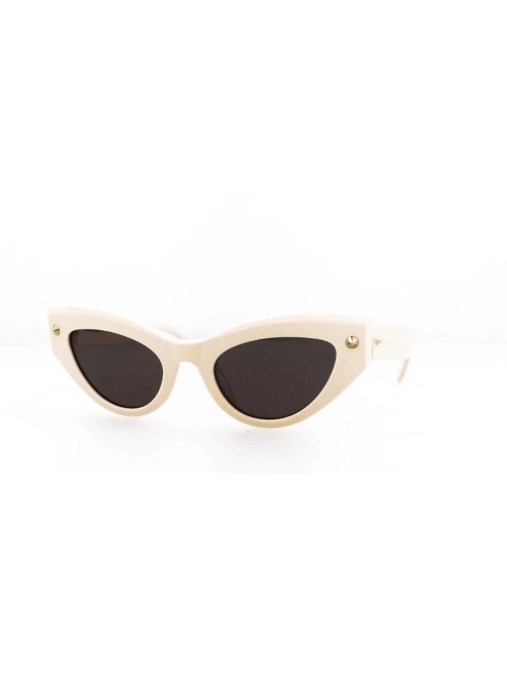 New Alexander McQueen Women's Sunglasses Cat Eye Recycled Acetate Frame Ivory